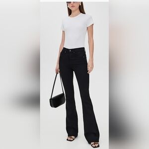 Veronica Beard Beverly Skinny Flare Jeans. Black / Onyx Size 27 NWT